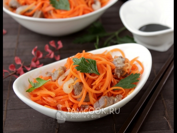 Салат Хе из мяса с морковью - Настоящий рецепт!