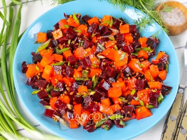 Салат из вареной свеклы и моркови, рецепт с фото