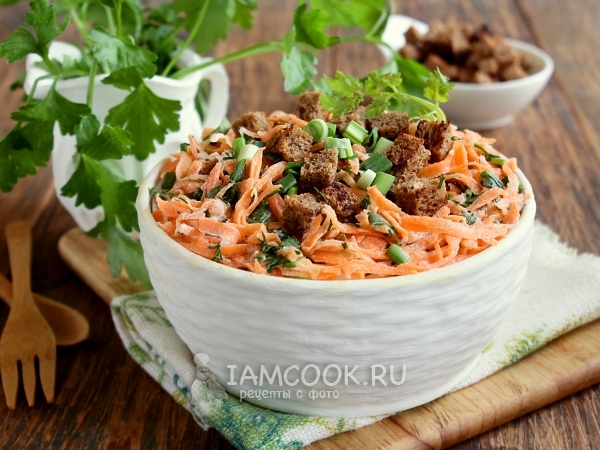 Салат с корейской морковью и сухариками - рецепт автора Светлана Жукова