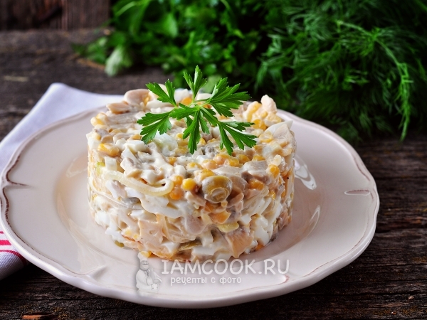 Салат с маринованными шампиньонами - Пошаговый рецепт с фото. Салаты. Салаты с грибами