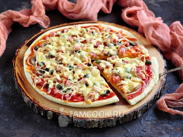 Хрустящее тесто для пиццы (+пицца), рецепт с фото