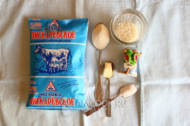 Ингредиенты для молочной каши из риса и манки