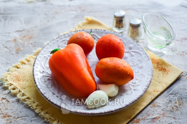 Ингредиенты для лечо без моркови и лука
