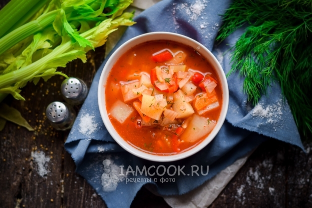 Рецепт томатного супа с сельдереем