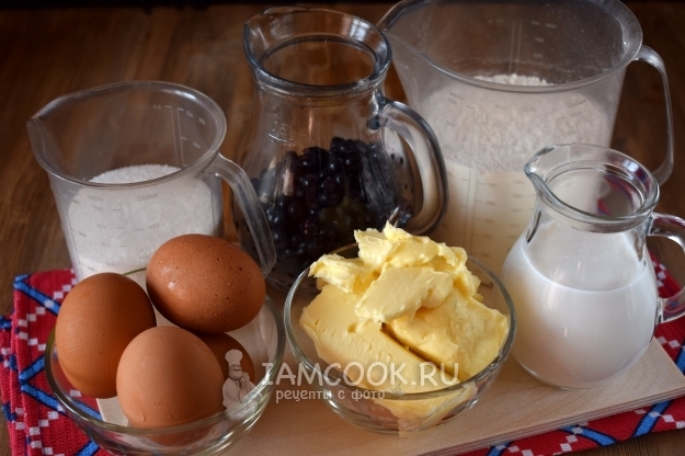 Ингредиенты для финского пирога с черникой