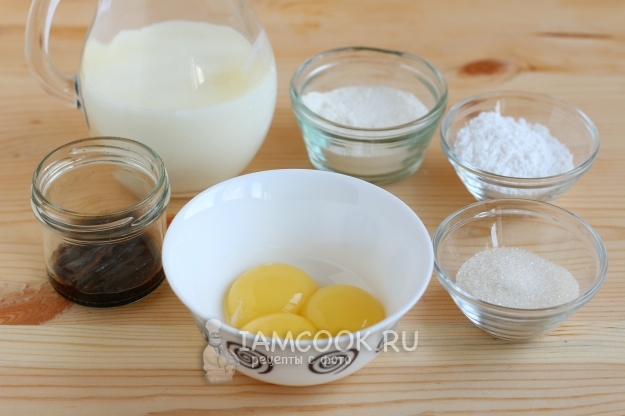 Ингредиенты для классического заварного крема для эклеров