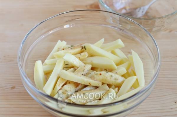 Картофель фри, запеченный с яичным белком – кулинарный рецепт