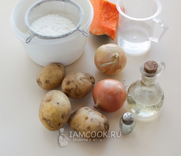 Ингредиенты для постных мантов с картошкой