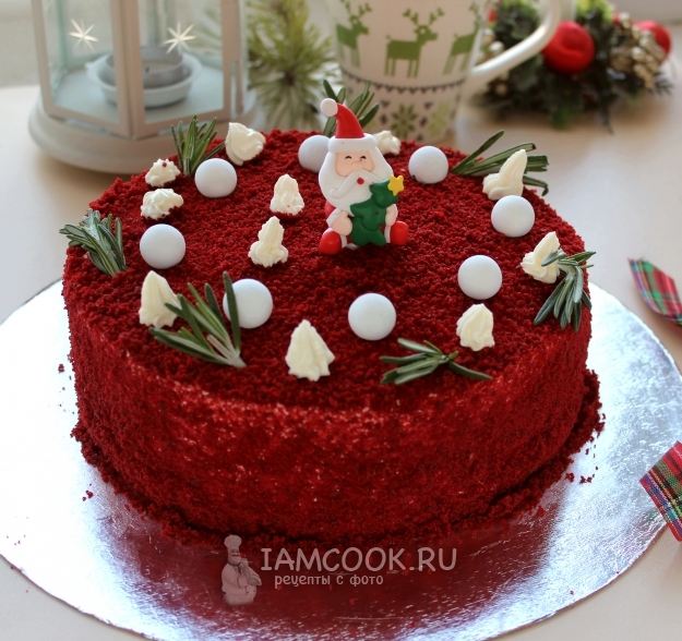 Фото торта «Красный бархат» с кремом чиз