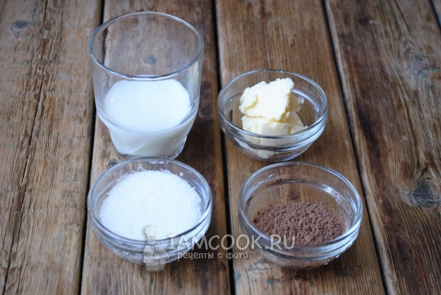 Ингредиенты для шоколадной глазури для эклеров из какао