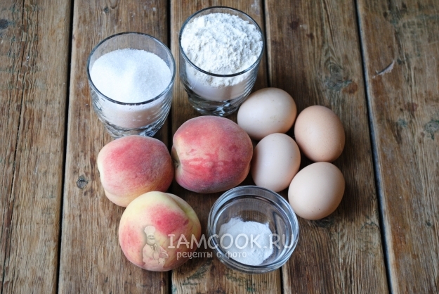Ингредиенты для шарлотки с персиками в духовке