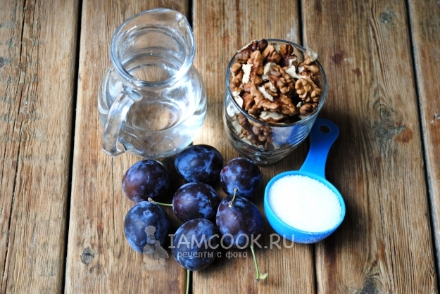 Ингредиенты для варенья из слив с грецкими орехами