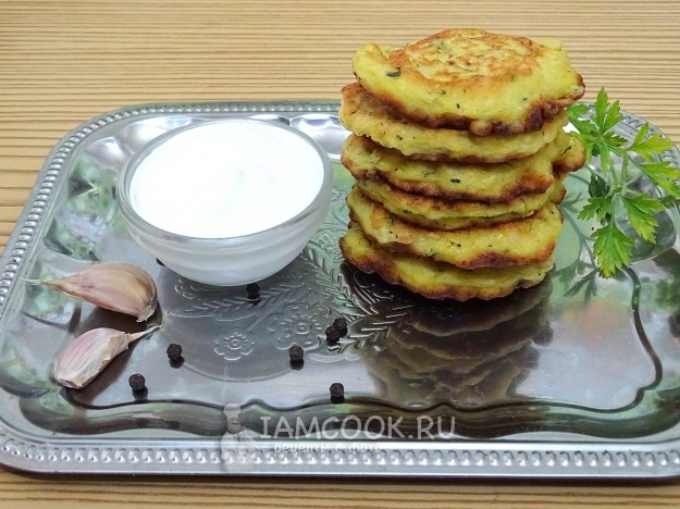 Рецепт кабачковых оладий с картофельным пюре