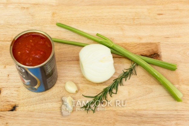 Ингредиенты для томатной подливки для котлет с розмарином