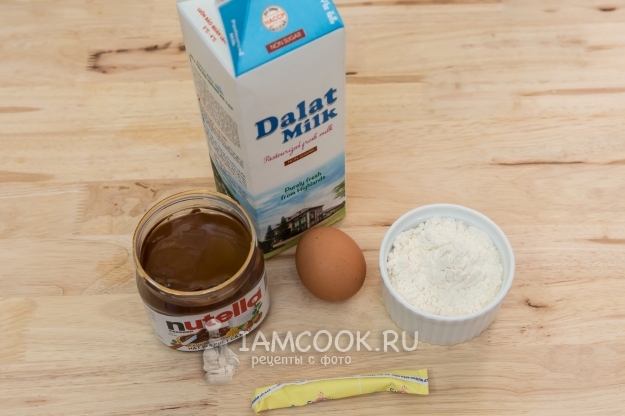Ингредиенты для блинов с шоколадно-ореховой пастой