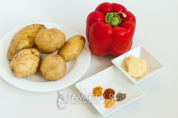 Ингредиенты для картофеля с болгарским перцем