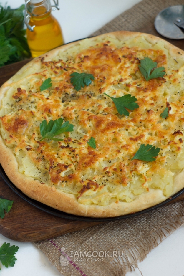 Рецепт пиццы с картофелем и адыгейским сыром