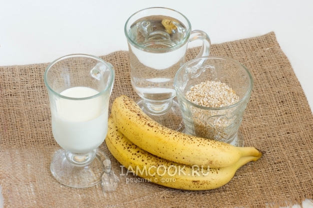 Ингредиенты для пшеничной каши с бананом