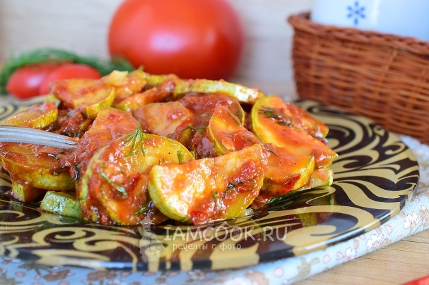 Рецепт тушеных кабачков в томатном соусе