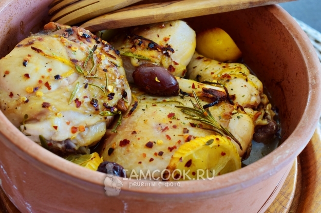 Рецепт курицы с лимоном и розмарином по-гречески