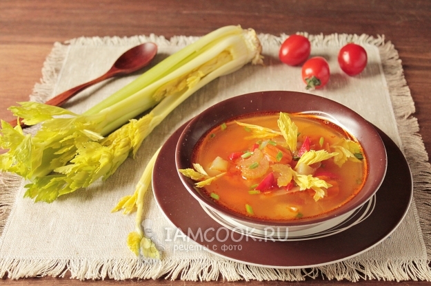 Рецепт постного овощного супа со стеблевым сельдереем