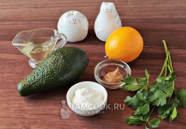 Ингредиенты для соуса из авокадо для «Оливье»