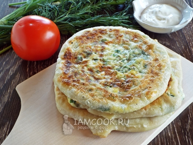 Рецепт плацинд с сыром, яйцом и зеленью