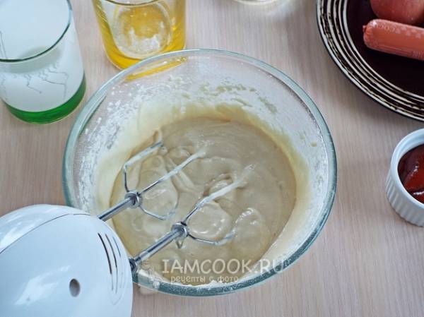 Взбить тесто миксером
