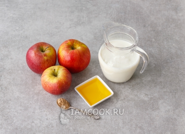 Ингредиенты для смузи из кефира и яблока