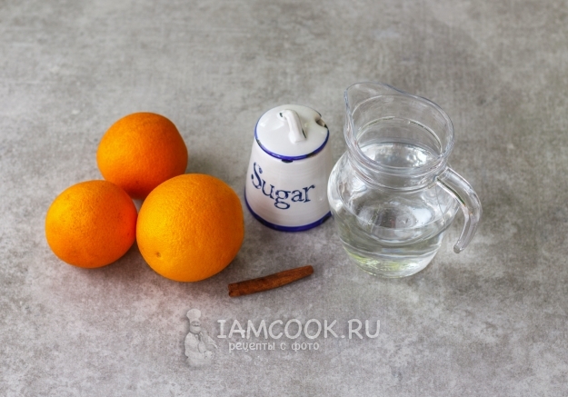 Ингредиенты для апельсинового сиропа для пропитки бисквита