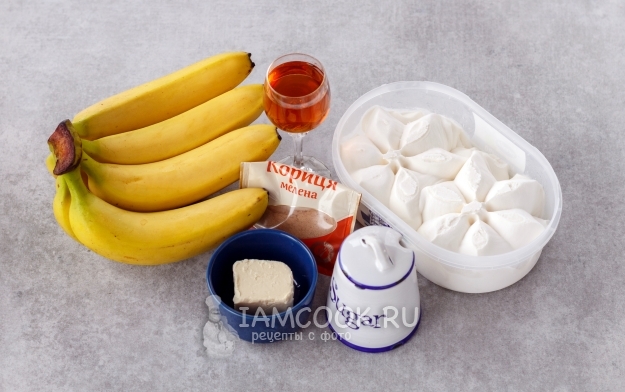 Ингредиенты для бананов фламбе