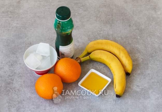 Ингредиенты для смузи с бананом и апельсином