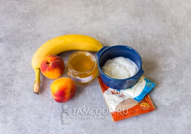 Ингредиенты для персиково-бананового мороженого