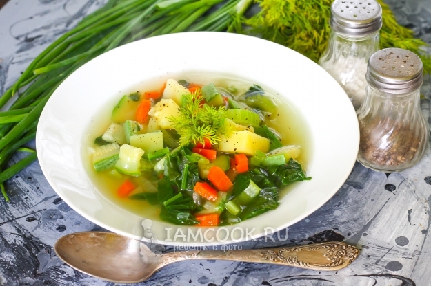 Рецепт овощного супа с сельдереем и шпинатом