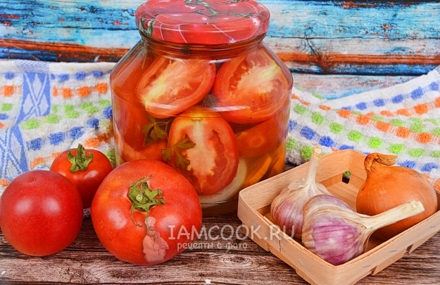 Рецепт салата из помидоров с луком «Пальчики оближешь»