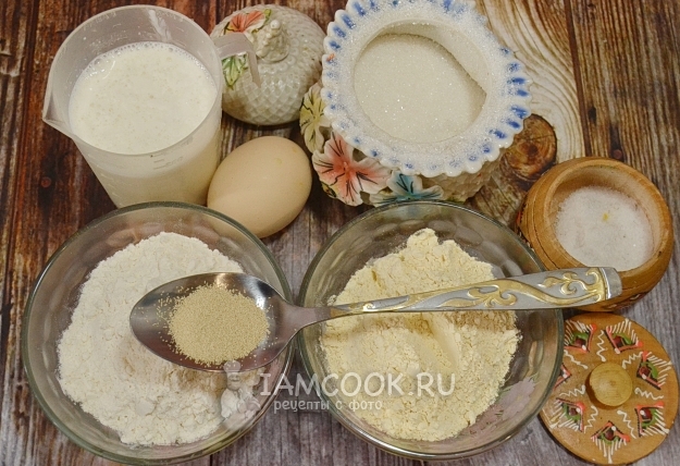 Ингредиенты для гороховых блинов на кислом молоке и дрожжах