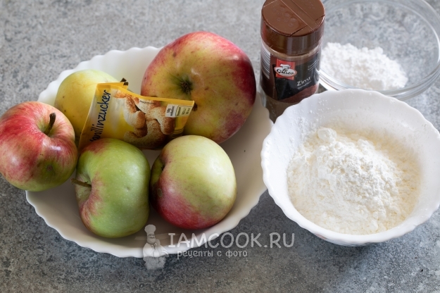 Ингредиенты для яблочного пудинга для детей