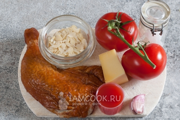 Ингредиенты для салата с миндалем и курицей
