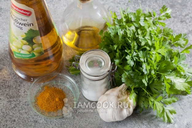 Ингредиенты для соуса из петрушки по-канарски