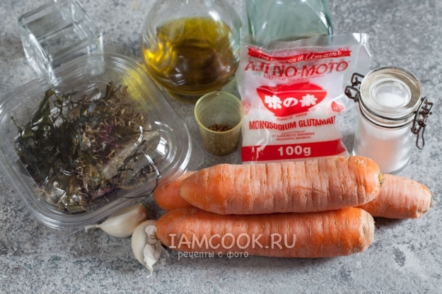 Ингредиенты для моркови по-корейски с водорослями