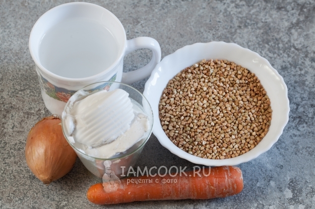 Ингредиенты для постного супа с гречкой и кокосовым молоком
