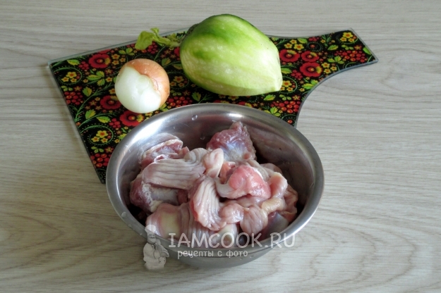 Ингредиенты для салата из куриных желудков с редькой