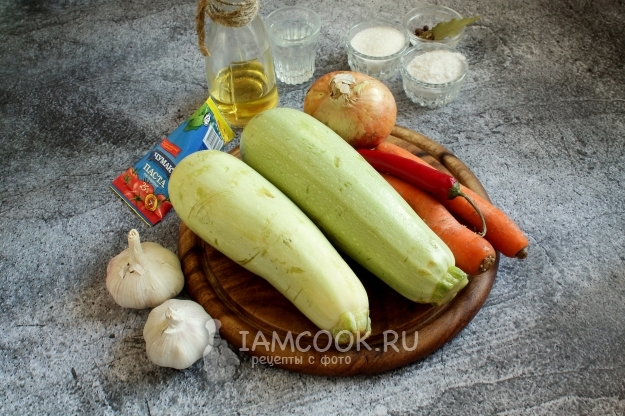 Ингредиенты для кабачковой икры с чесноком