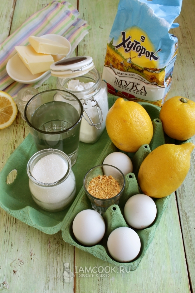 Ингредиенты для лимонного пая с меренгой