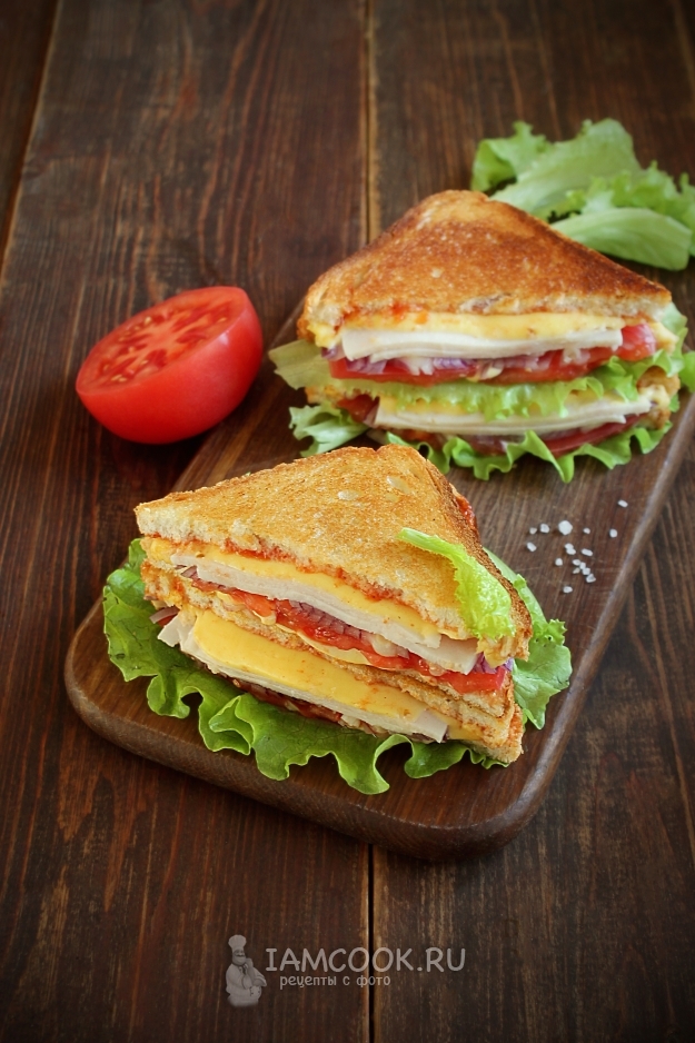 Рецепт сэндвича с ветчиной и сыром