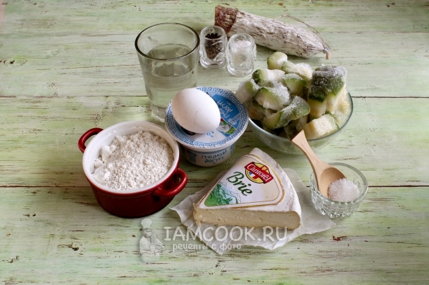 Ингредиенты для пирога с кабачками и сыром в духовке