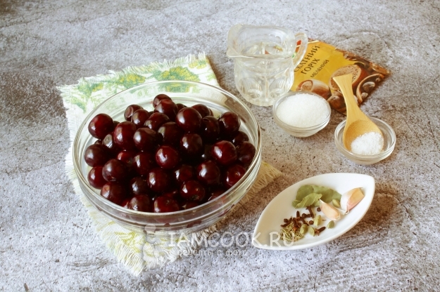 Ингредиенты для маринованной вишни на зиму
