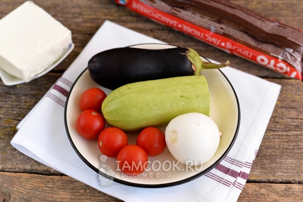 Ингредиенты для легкого тарта с овощами-гриль