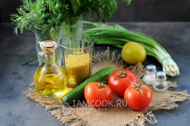 Ингредиенты для салата Табуле с булгуром