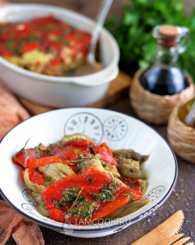 Рецепт овощного тьяна из баклажанов и болгарского перца